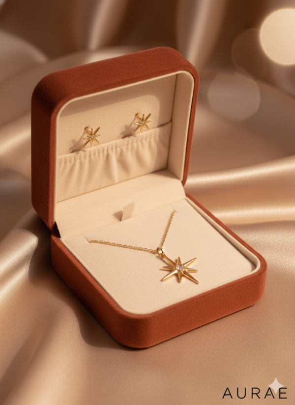 FINART COLLAR Y PENDIENTES ESTRELLA