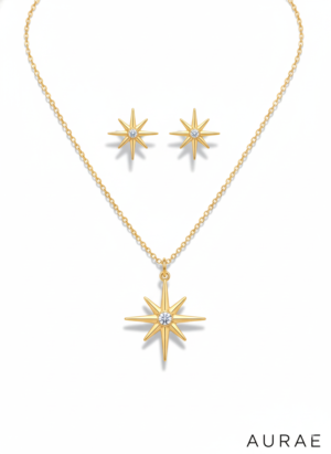 FINART COLLAR Y PENDIENTES ESTRELLA