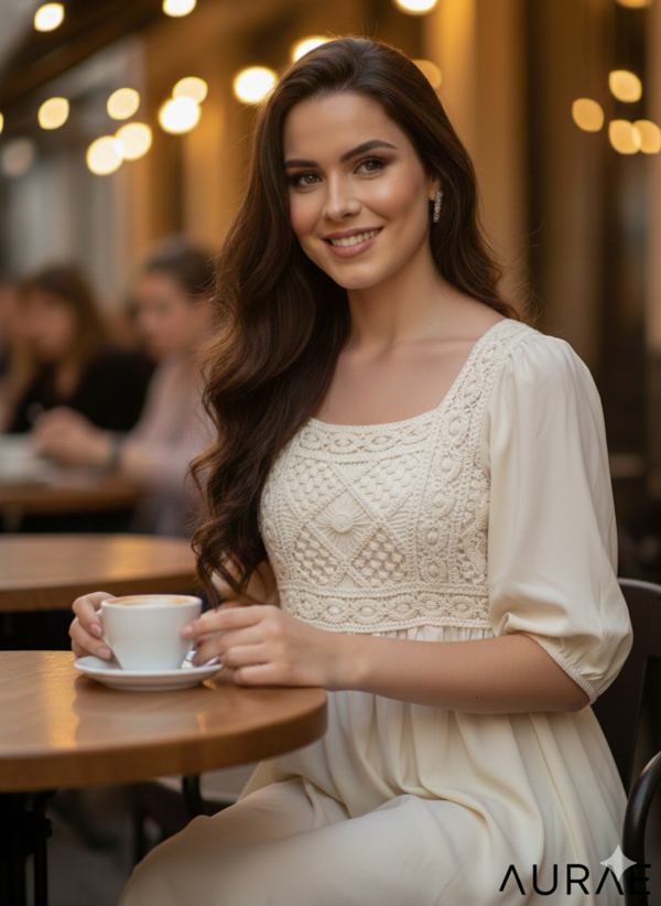 LEIANCO VESTIDO CORTO BEIGE