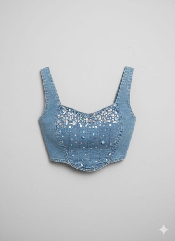 MISS MIA MIA TOP CROP MEZCLILLA