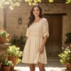 LEIANCO VESTIDO CORTO BEIGE